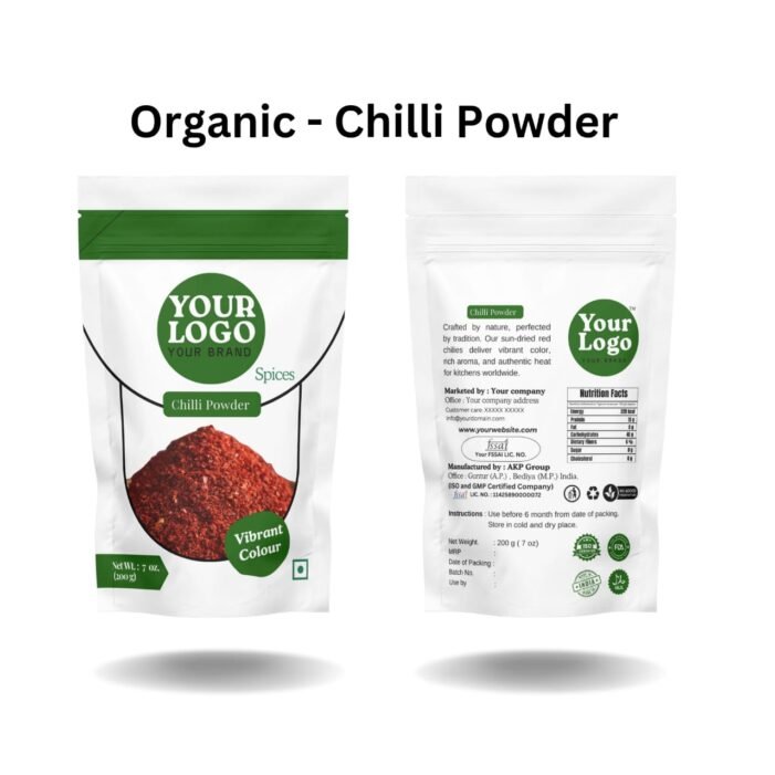 Organic Chilli Powder Custom Packaging - Image 1